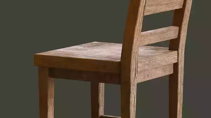 Realistic Wooden Chair - PBR 