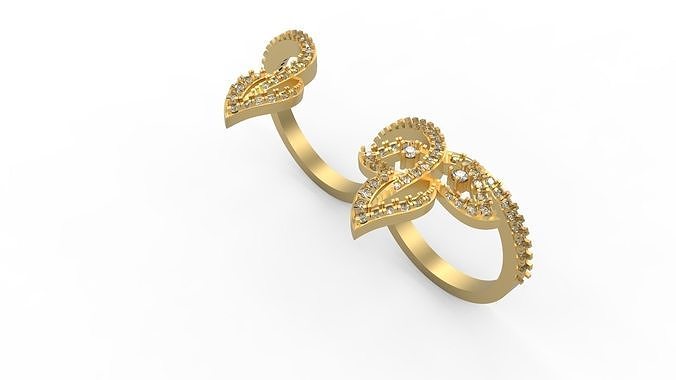 Double Finger Ring 04 3D print model