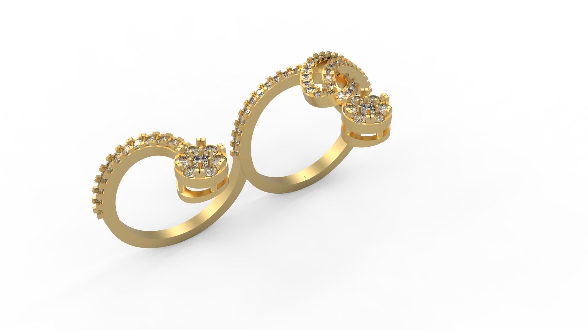 Double Finger Ring 05 3D print model_1