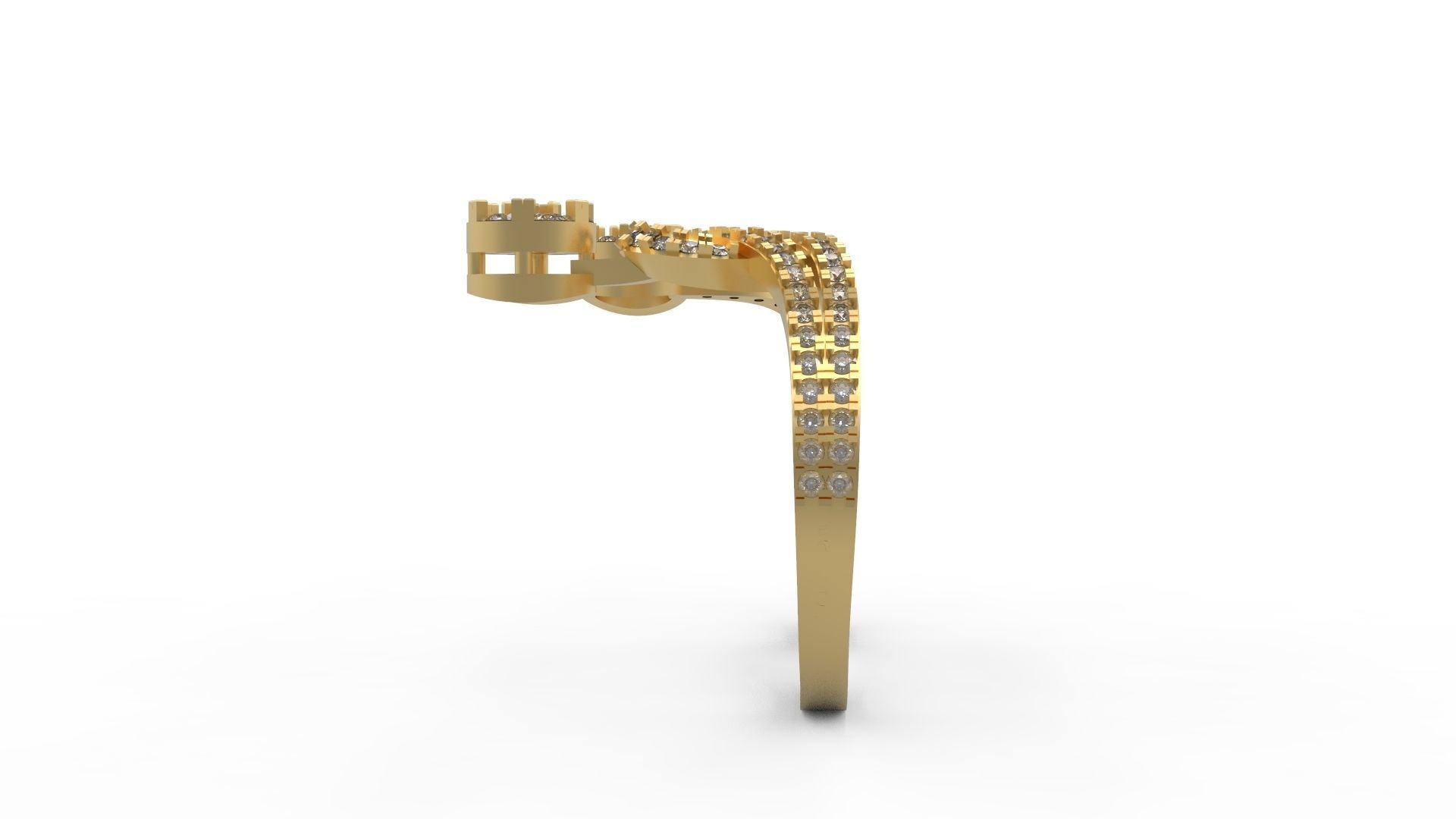 Double Finger Ring 05 3D print model_3
