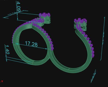 Double Finger Ring 05 3D print model_8
