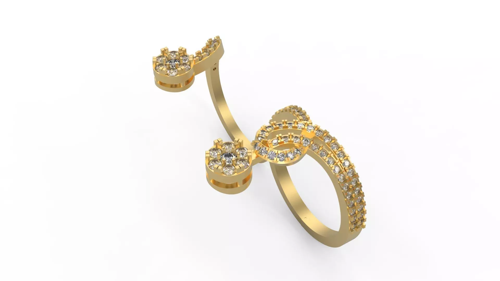 Double Finger Ring 05 3D print model_0