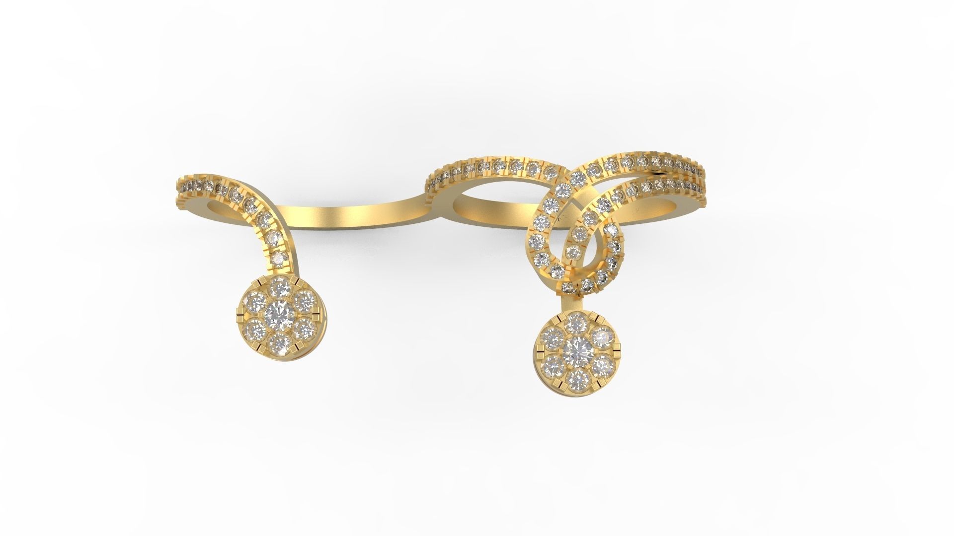 Double Finger Ring 05 3D print model_4