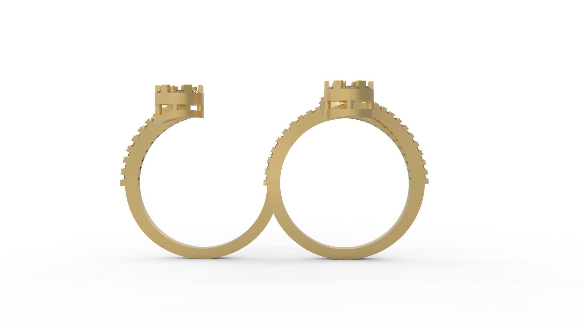 Double Finger Ring 05 3D print model_2