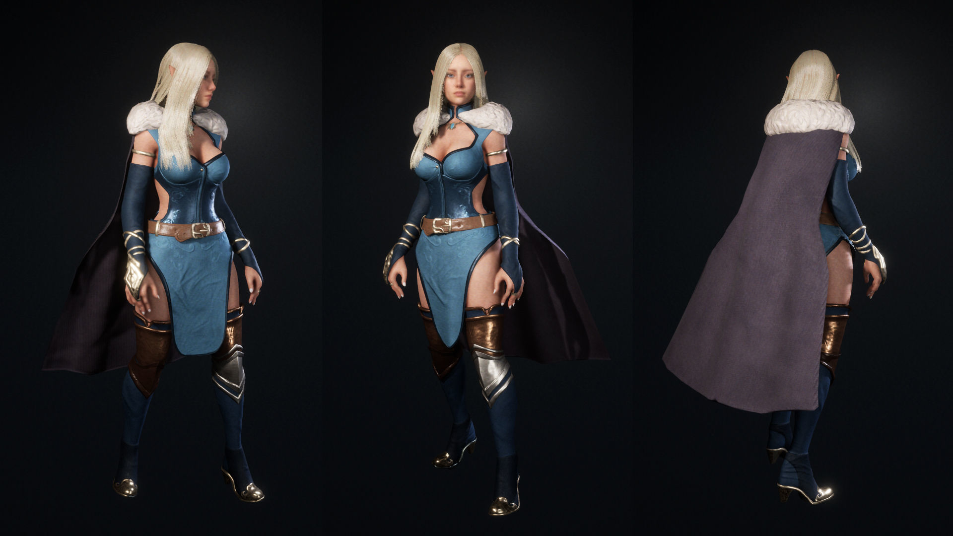 Elven Ranger - Game Ready Character for Unreal Engine Low-poly 3D model_2