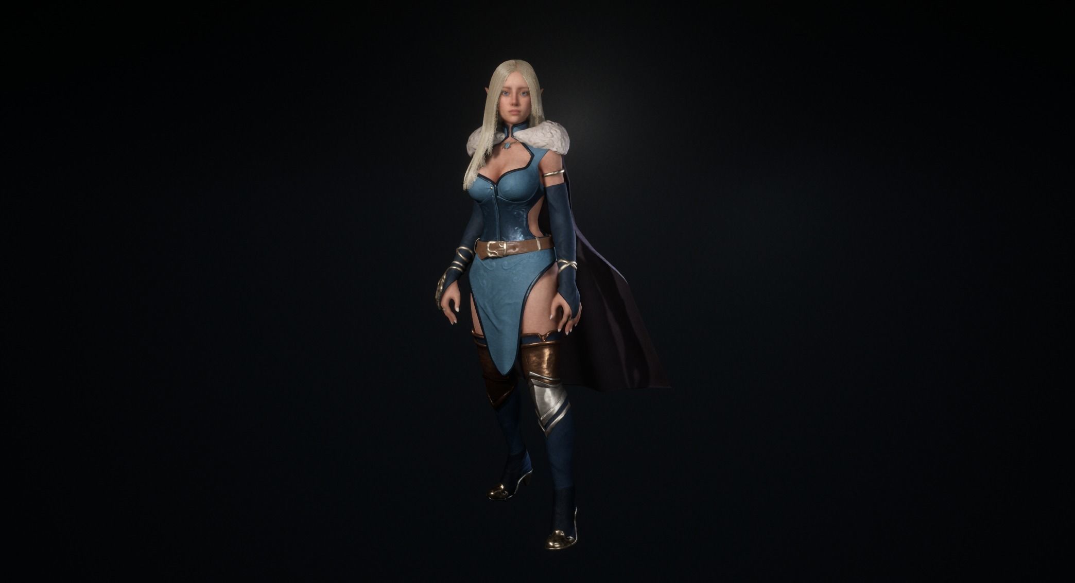 Elven Ranger - Game Ready Character for Unreal Engine Low-poly 3D model_6