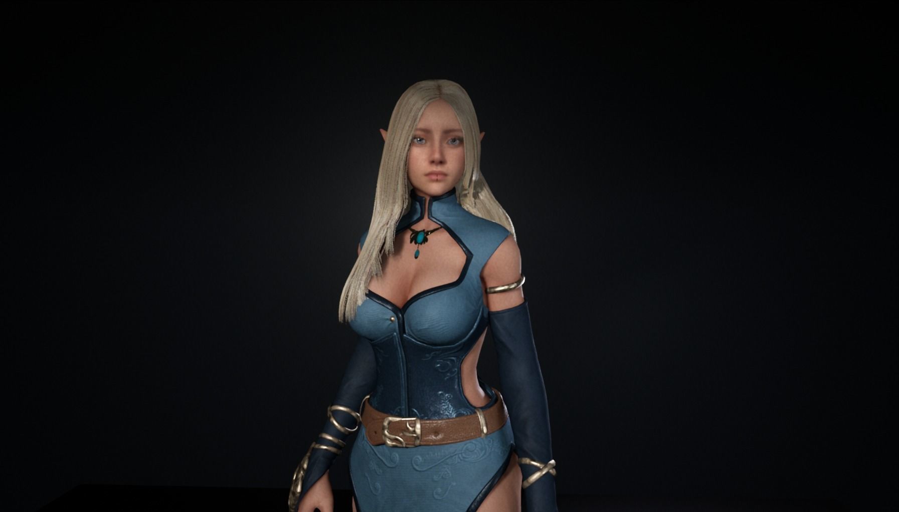 Elven Ranger - Game Ready Character for Unreal Engine Low-poly 3D model_5