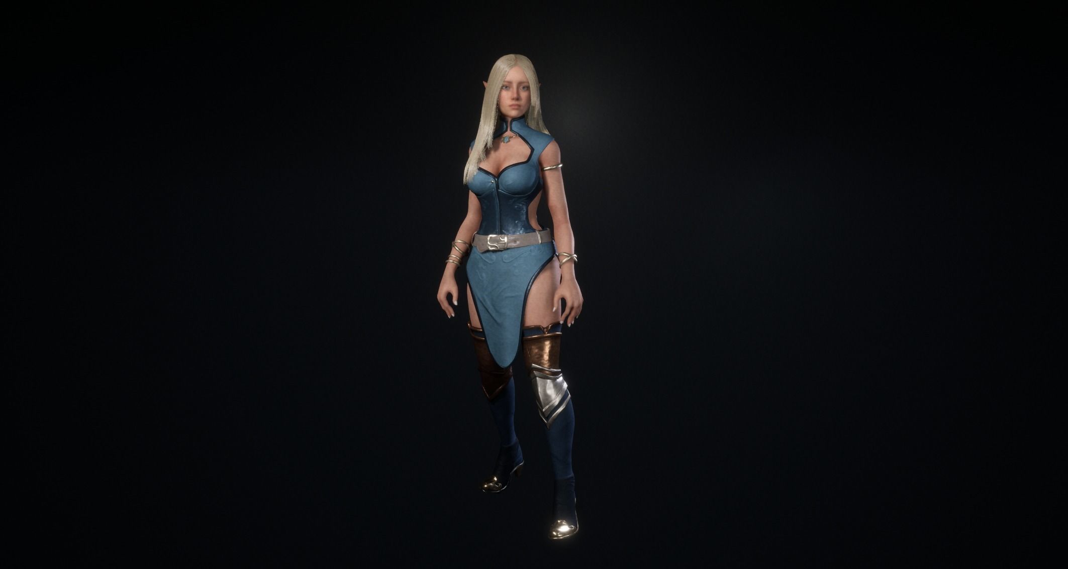Elven Ranger - Game Ready Character for Unreal Engine Low-poly 3D model_9