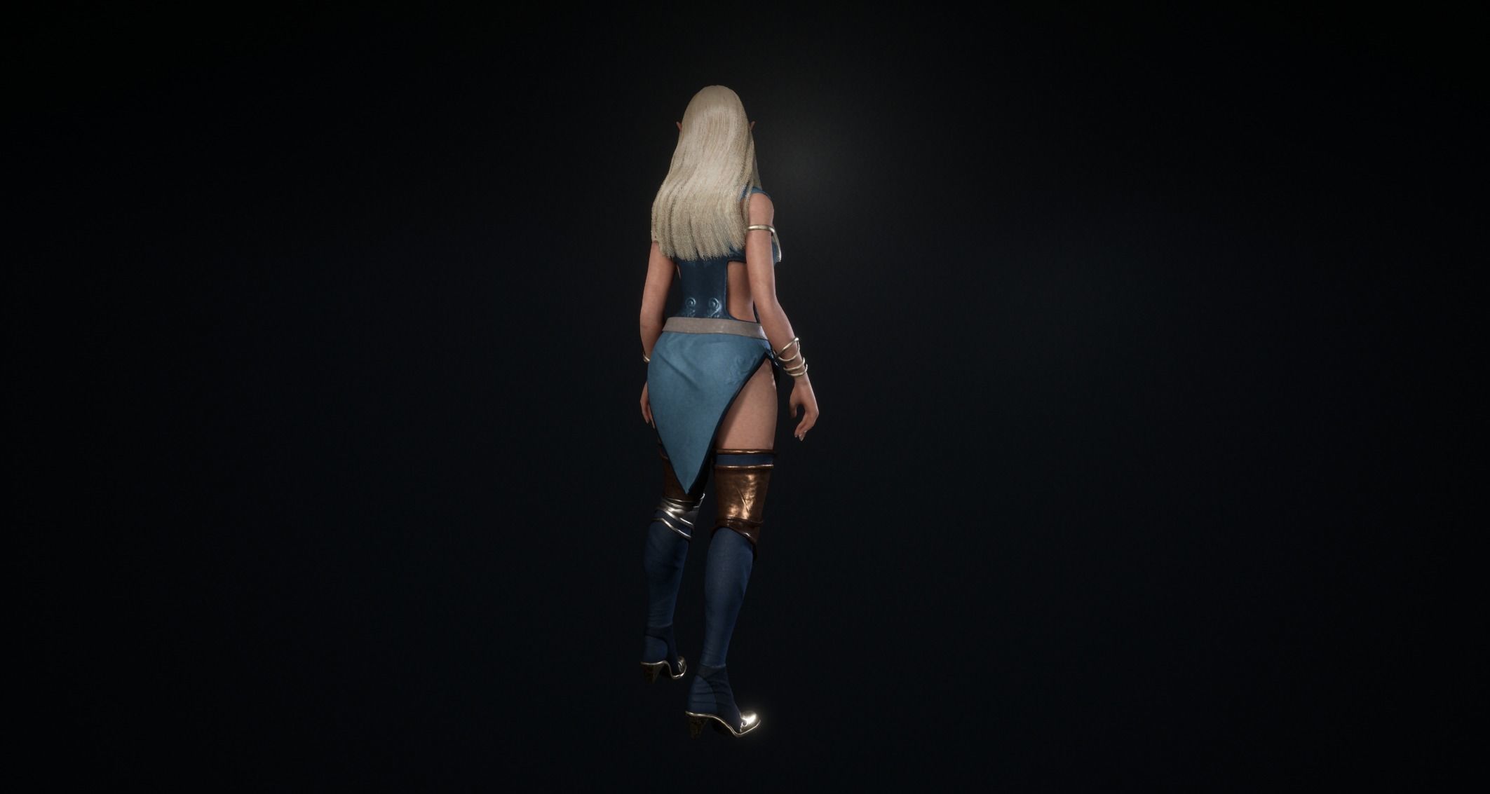 Elven Ranger - Game Ready Character for Unreal Engine Low-poly 3D model_11