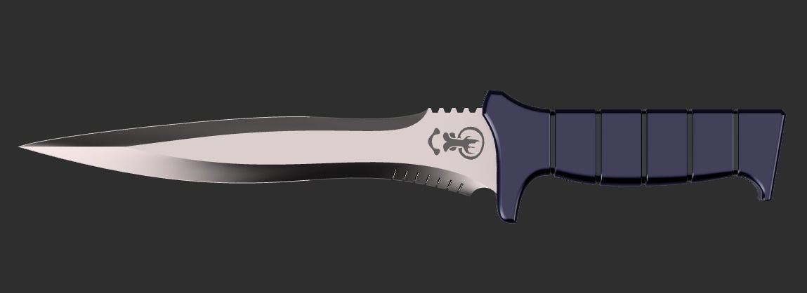 Resident Evil 4 - Leon Kennedy combat knife 3D print model_3
