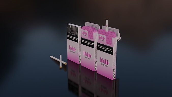 slim cigarette pack 3D model