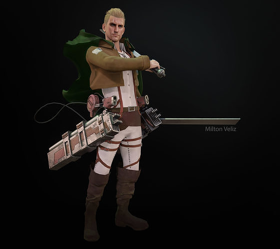 Attack On Titan - Character Erwing Smith 3D Low-poly 3D model