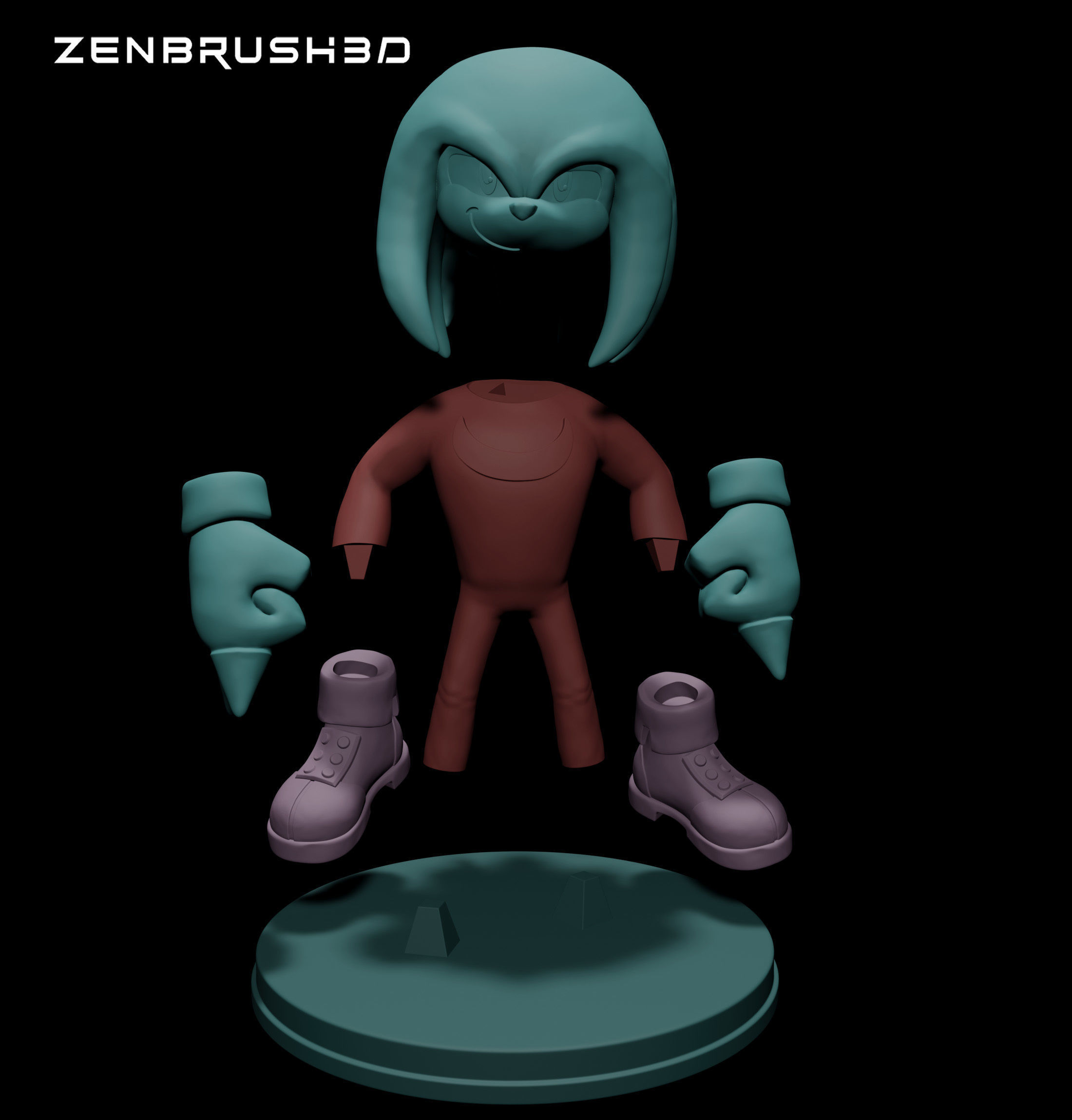KNUCKLES - SONIC 3D print model_2