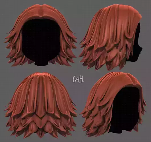 3D Hair style for girl V105