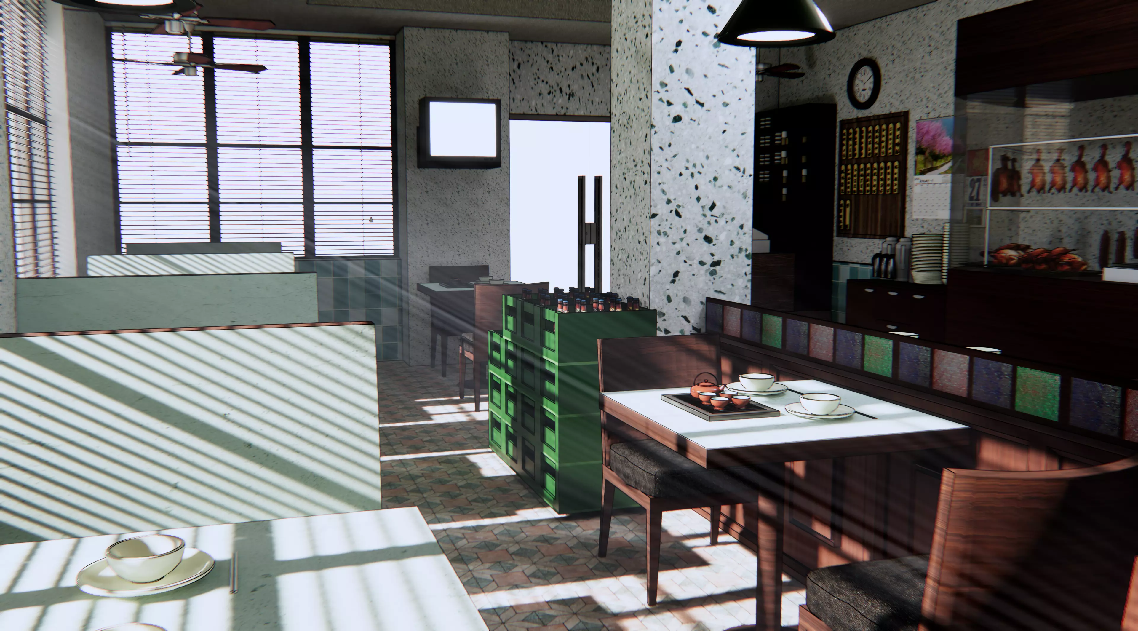 Tea Restaurant interior 3D model_0