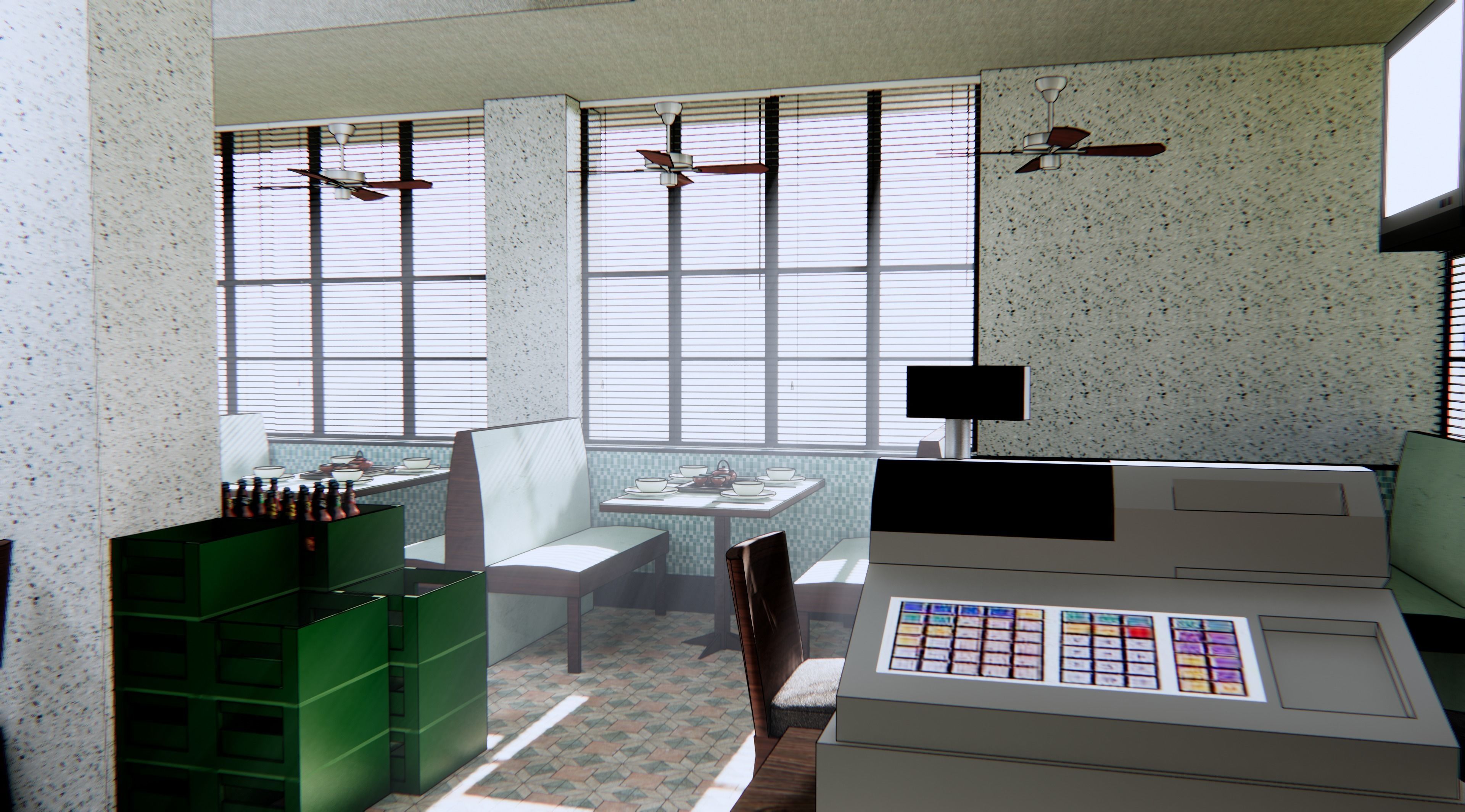 Tea Restaurant interior 3D model_2