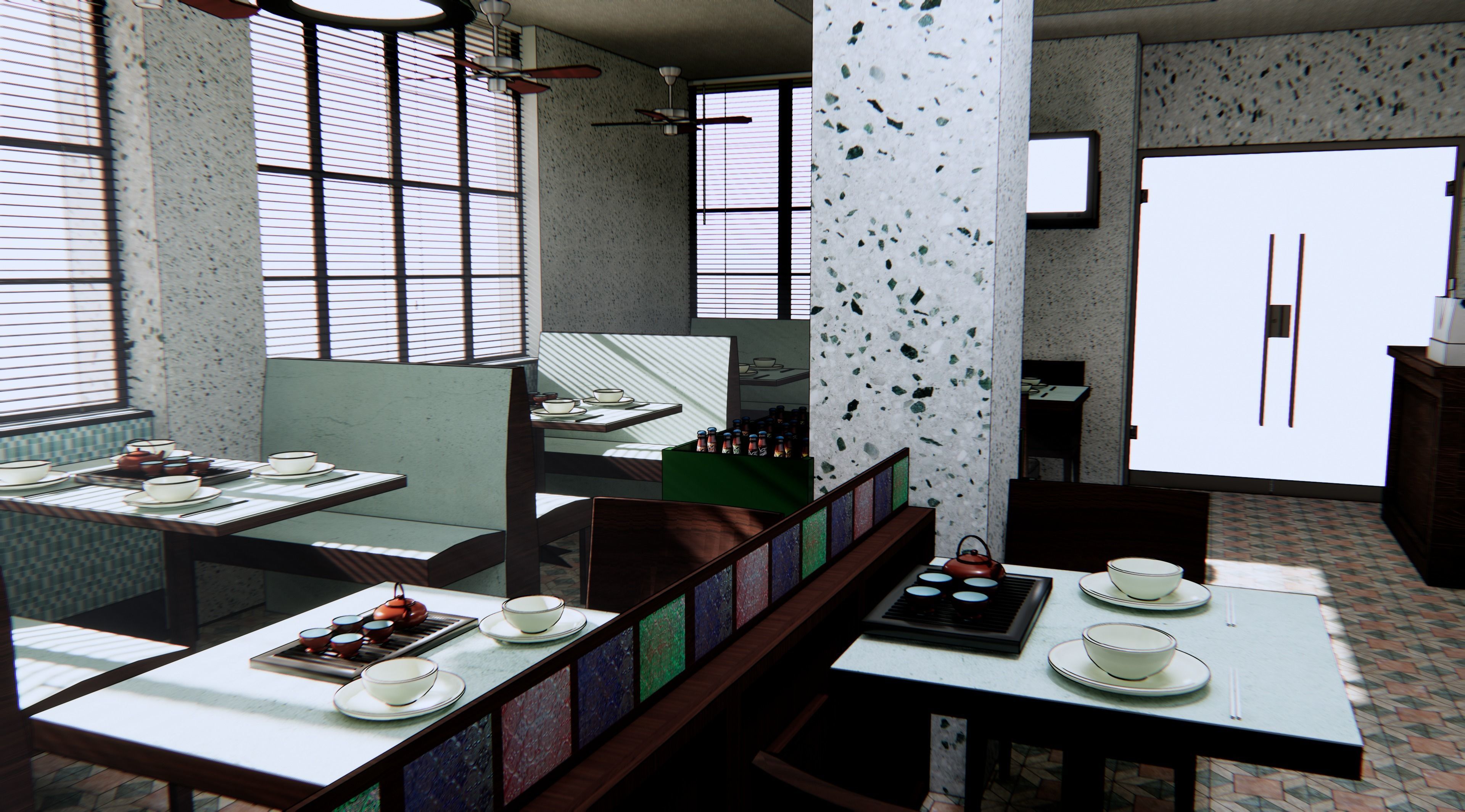 Tea Restaurant interior 3D model_1