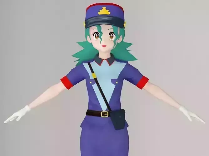 T pose nonrigged model of Jenny anime girl 3D model