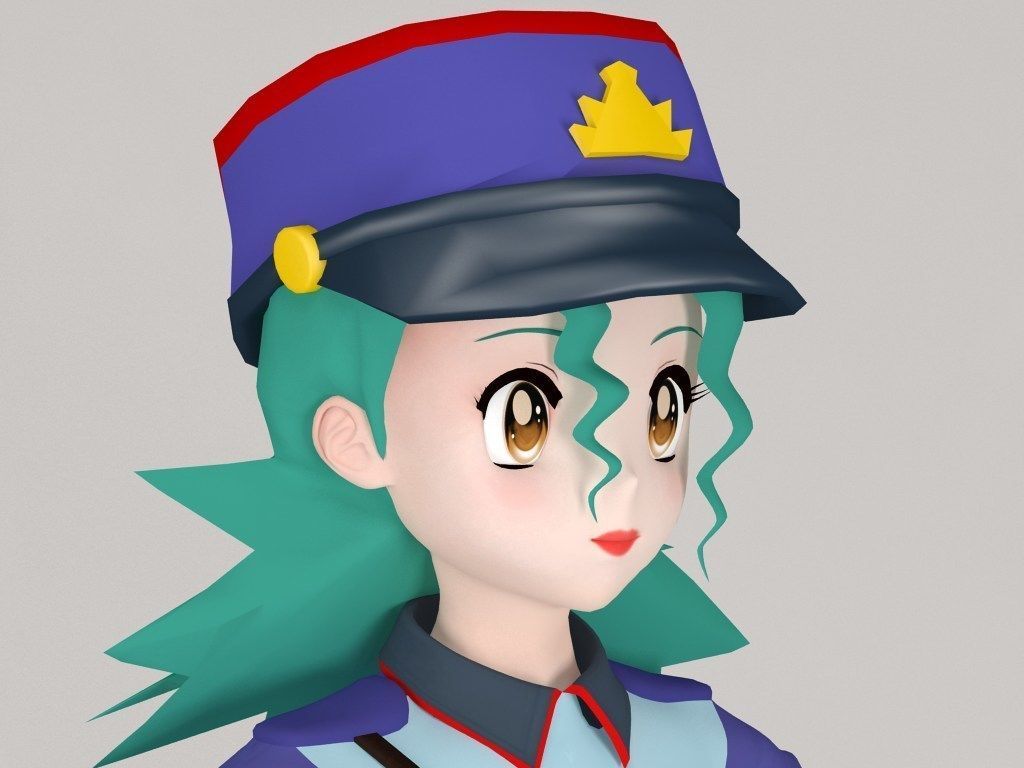 T pose nonrigged model of Jenny anime girl 3D model_2