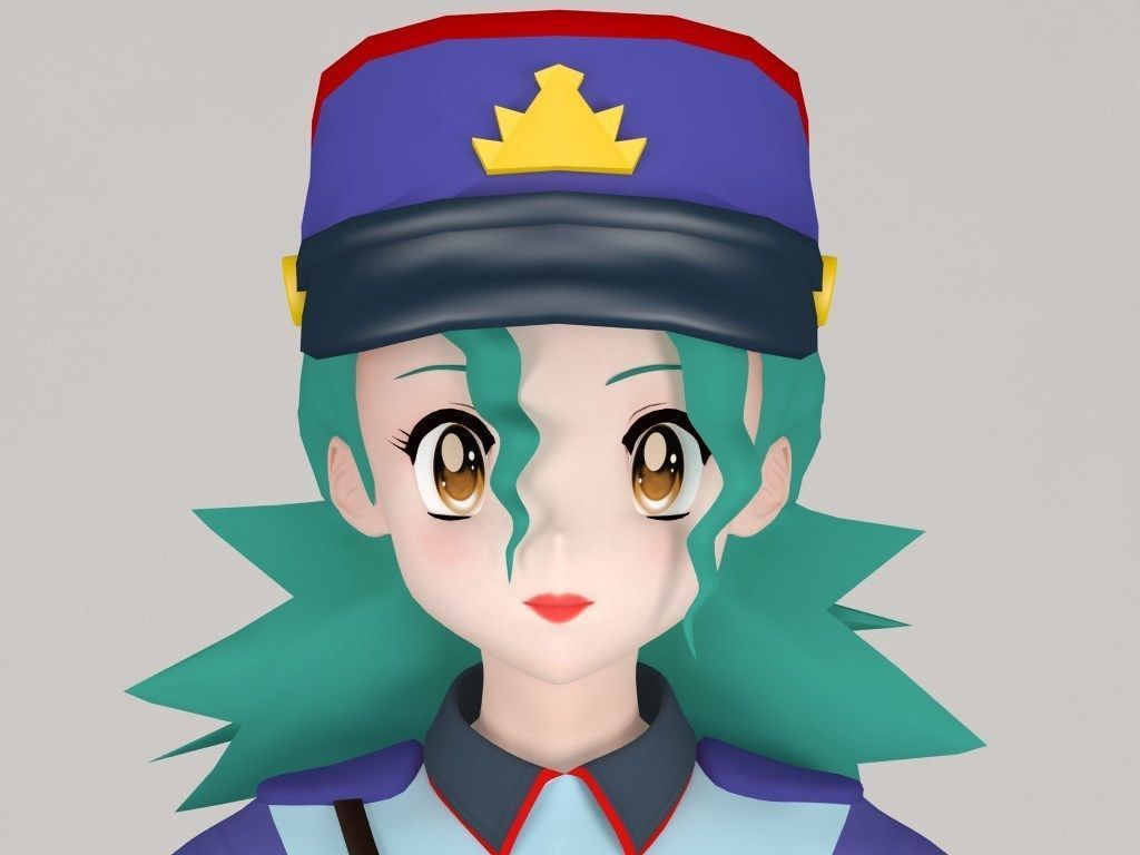 T pose rigged model of Jenny anime girl 3D model_2