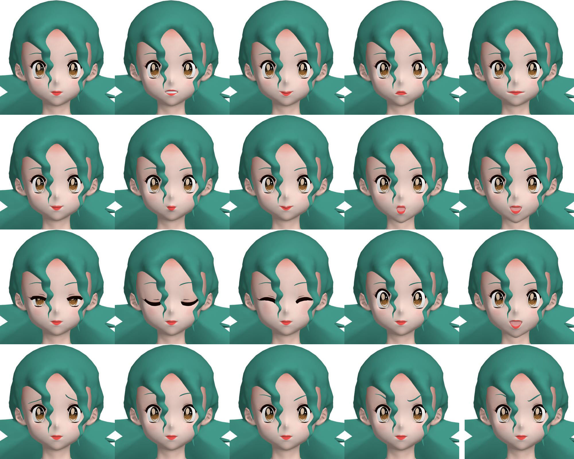 T pose rigged model of Jenny anime girl 3D model_4