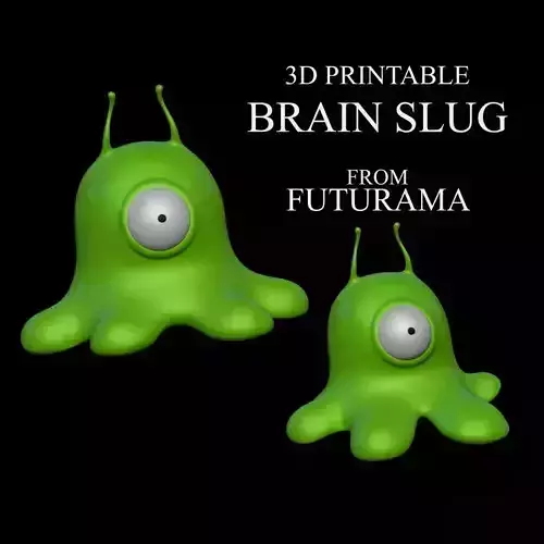 3D PRINTABLE BRAIN SLUG FROM FUTURAMA - ACTION AND NEUTRAL POSE 3D print model
