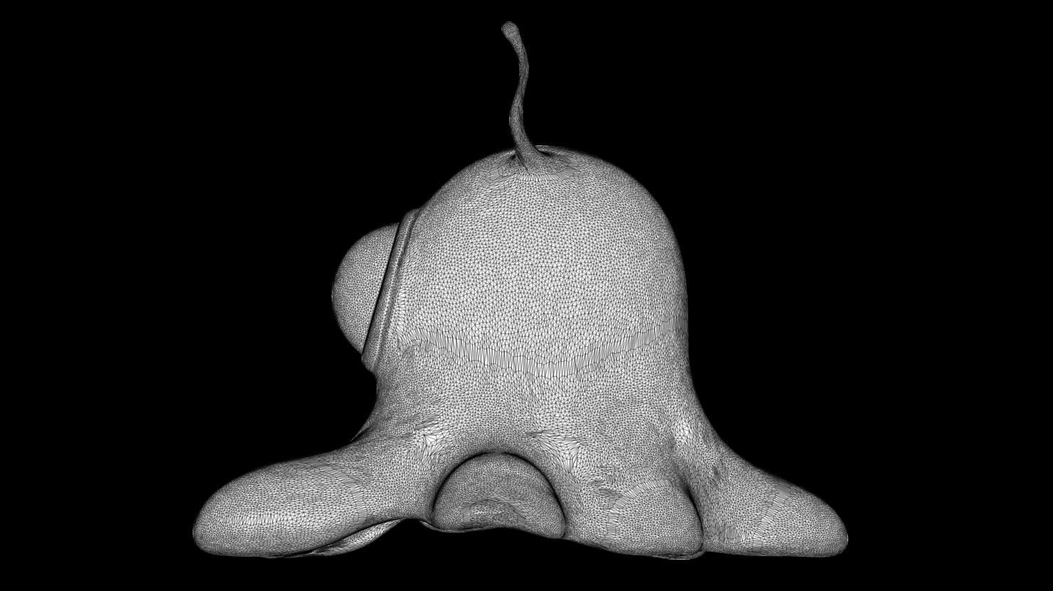 3D PRINTABLE BRAIN SLUG FROM FUTURAMA - ACTION AND NEUTRAL POSE 3D print model_10