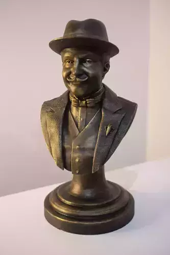 Hercule Poirot bust 3d print 3D print model