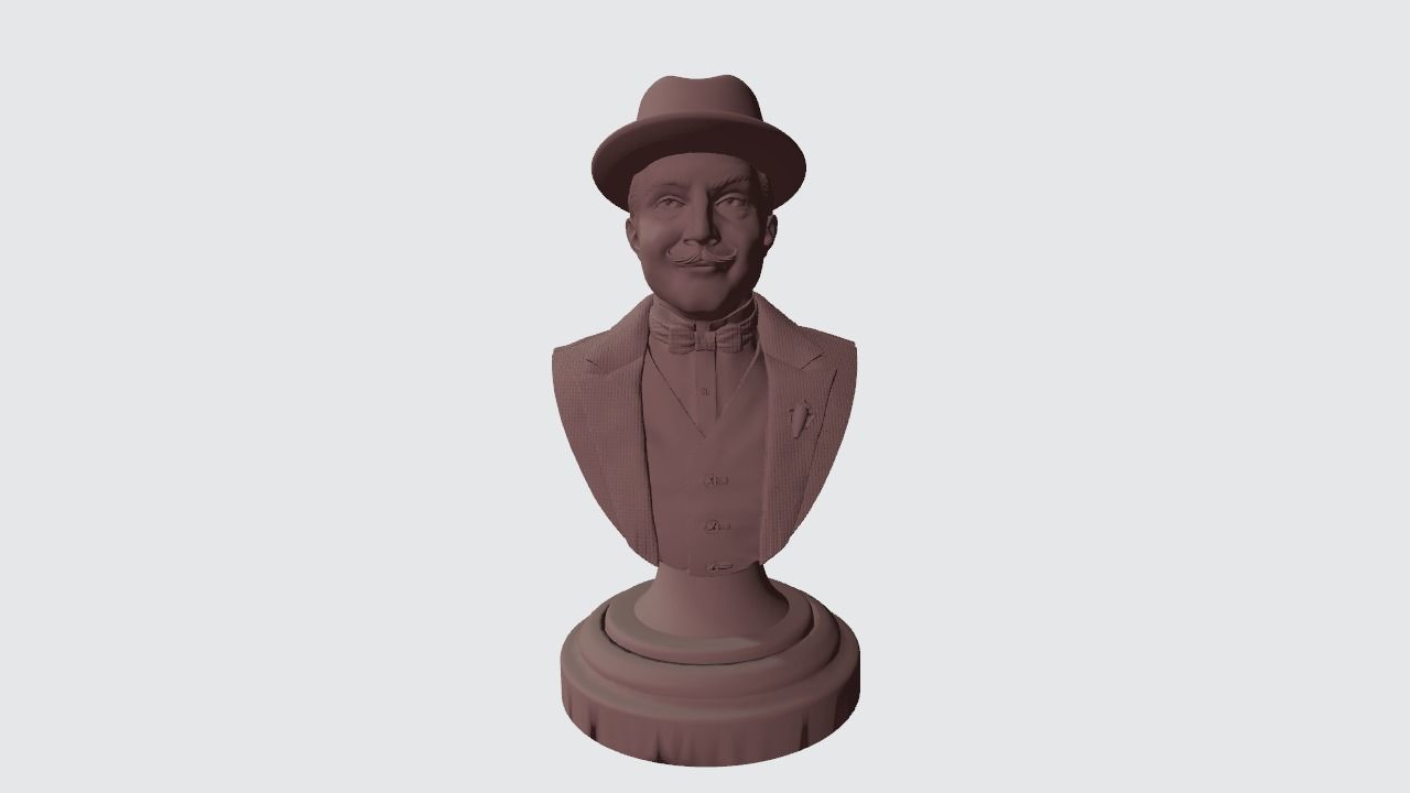 Hercule Poirot bust 3d print 3D print model_2