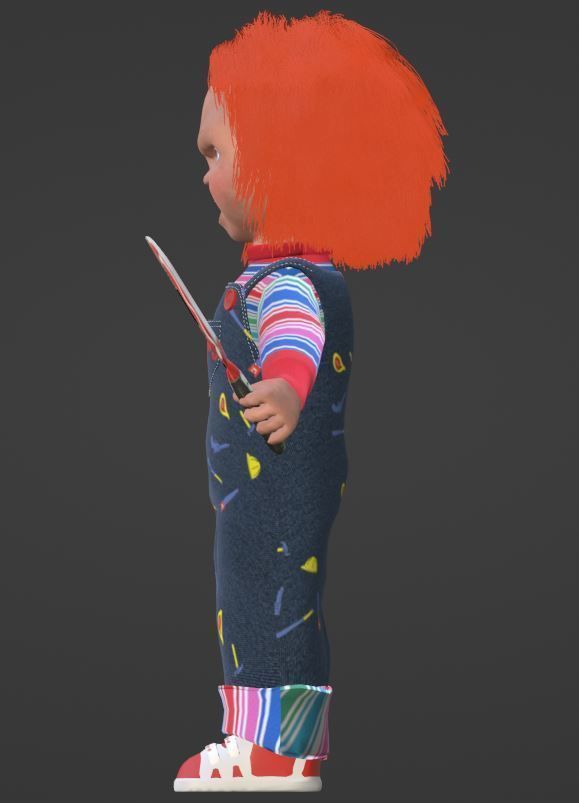 Rigged Chucky doll Low-poly 3D model_4