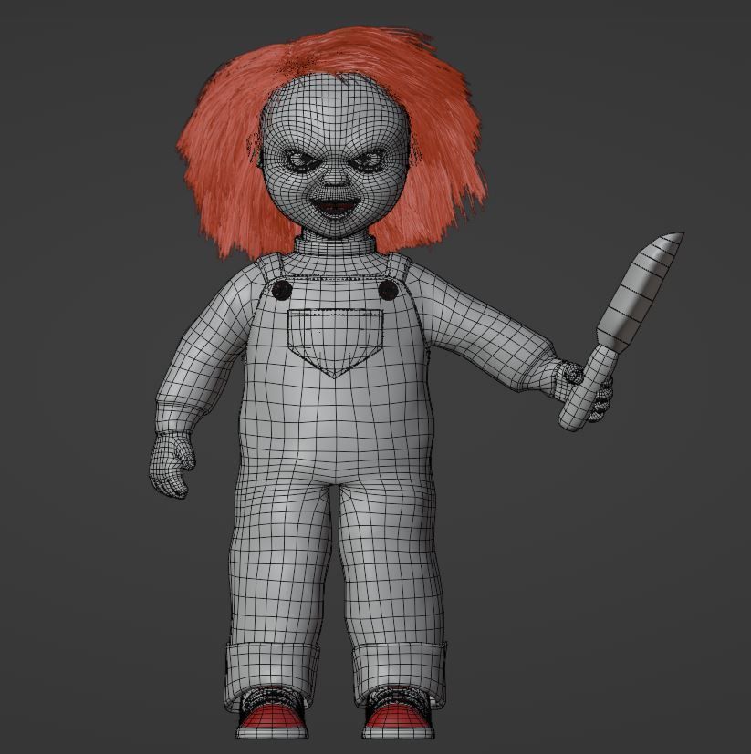 Rigged Chucky doll Low-poly 3D model_3