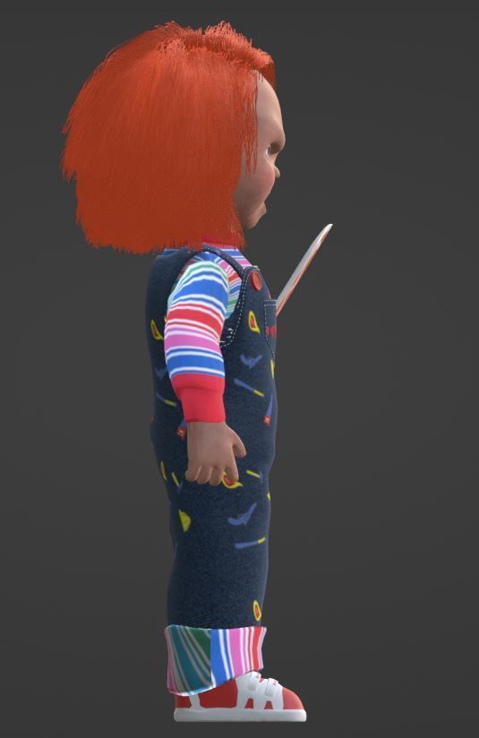 Rigged Chucky doll Low-poly 3D model_5