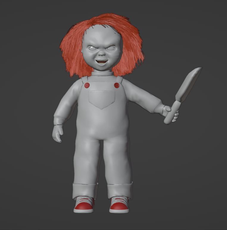 Rigged Chucky doll Low-poly 3D model_1
