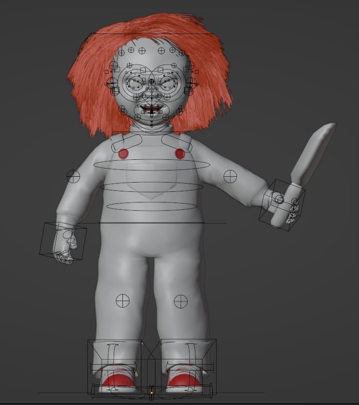 Rigged Chucky doll Low-poly 3D model_2