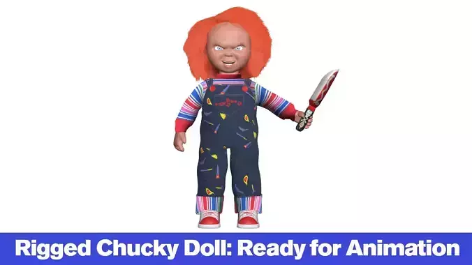 Rigged Chucky doll Low-poly 3D model