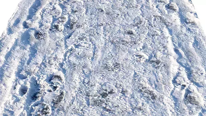 Winter sidewalk path 04 3D model