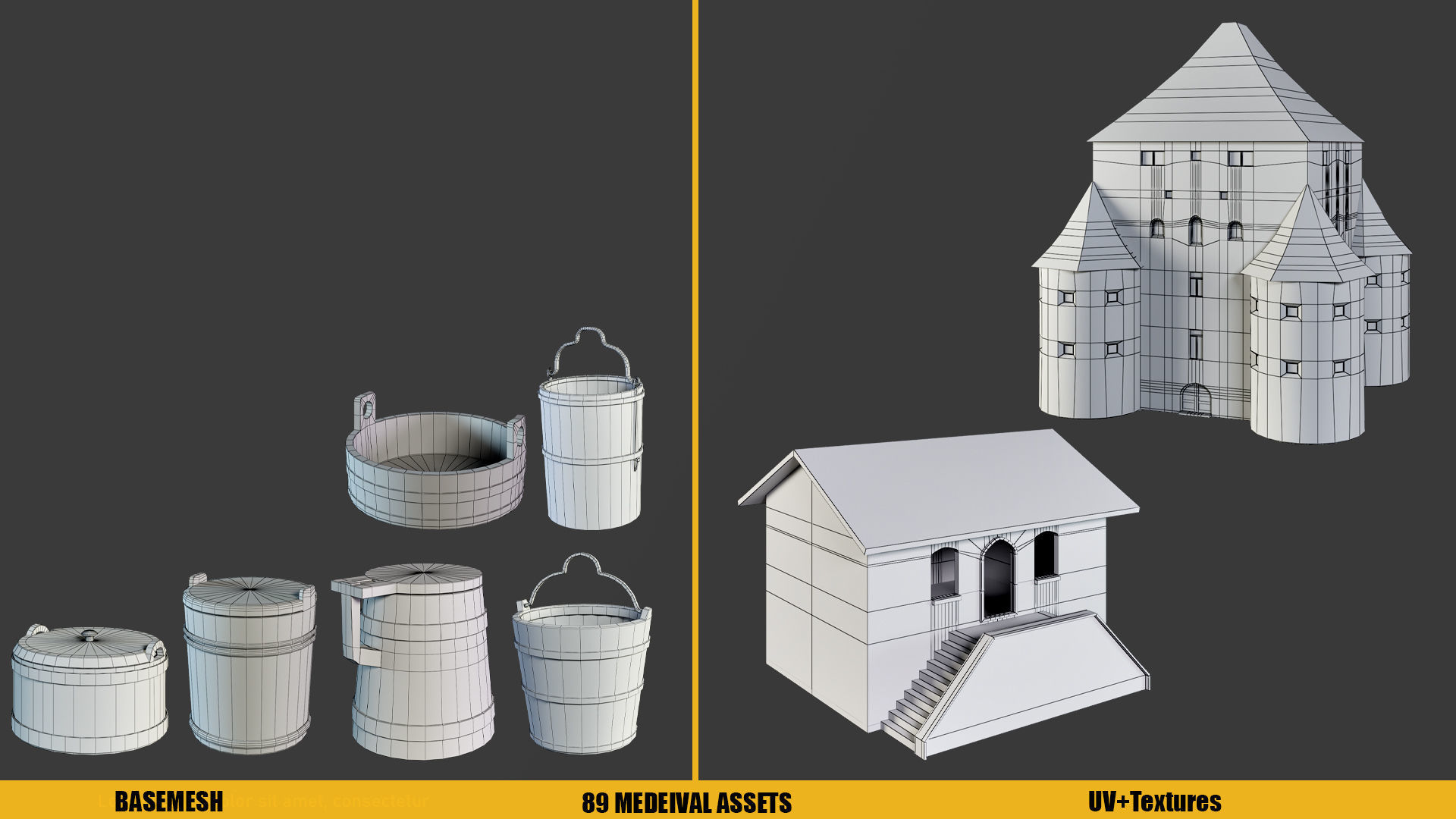 BaseMesh - 89 MEDIEVAL ASSETS  Low-poly 3D model_21