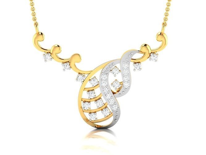Woman Diamond Pendant 3D print model