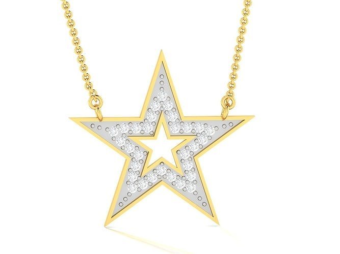 Woman Diamond Star Pendant 3D print model