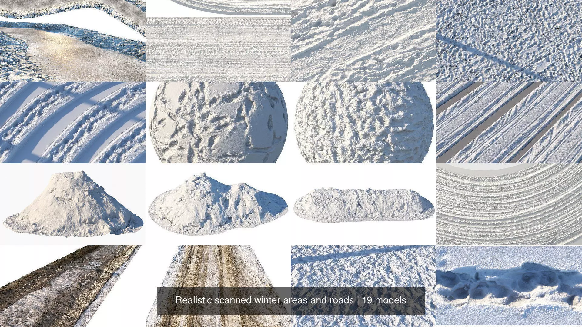 Realistic scanned winter areas and roads 3D Model Collection_0