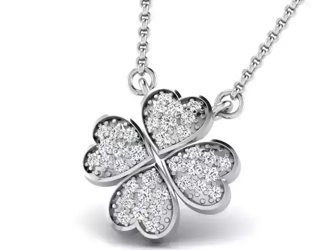 Woman Diamond Heart Pendant