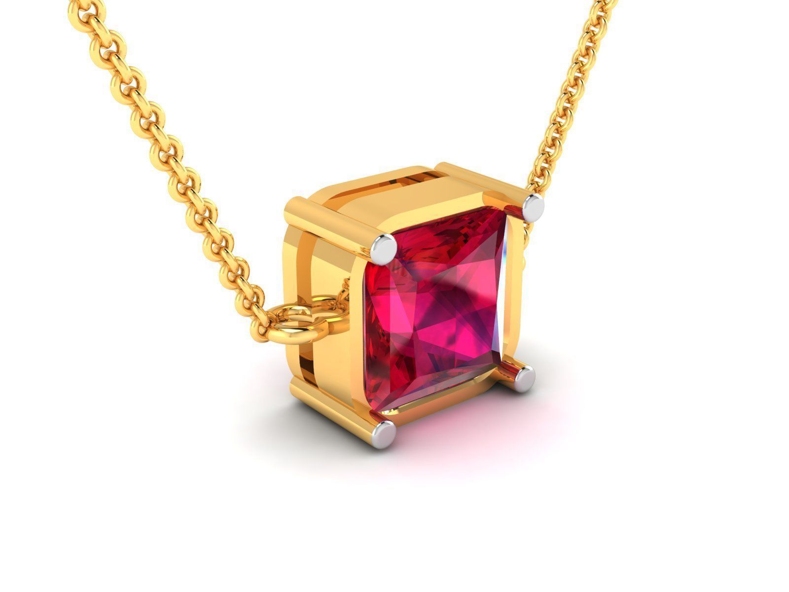 Woman Princess Stone Pendant 3D print model_1