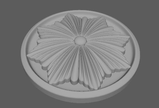 rosette decorative medallion 3D model_3