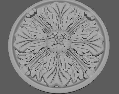 rosette decorative medallion 3D model_3