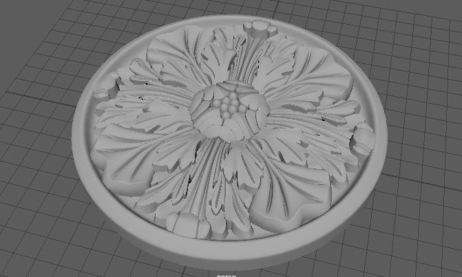 rosette decorative medallion 3D model_1