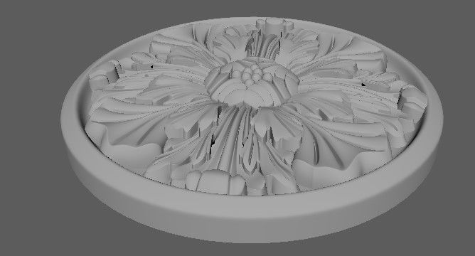 rosette decorative medallion 3D model_2