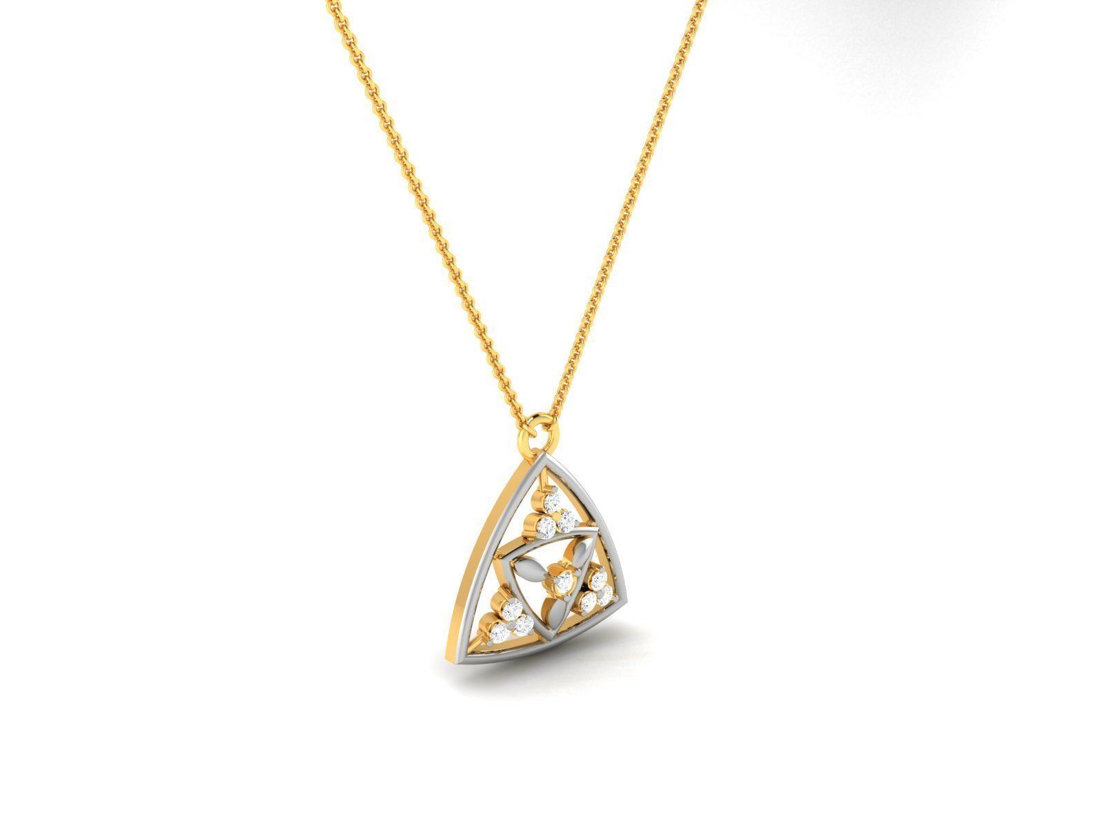 Woman Diamond Pendant 3D print model_2