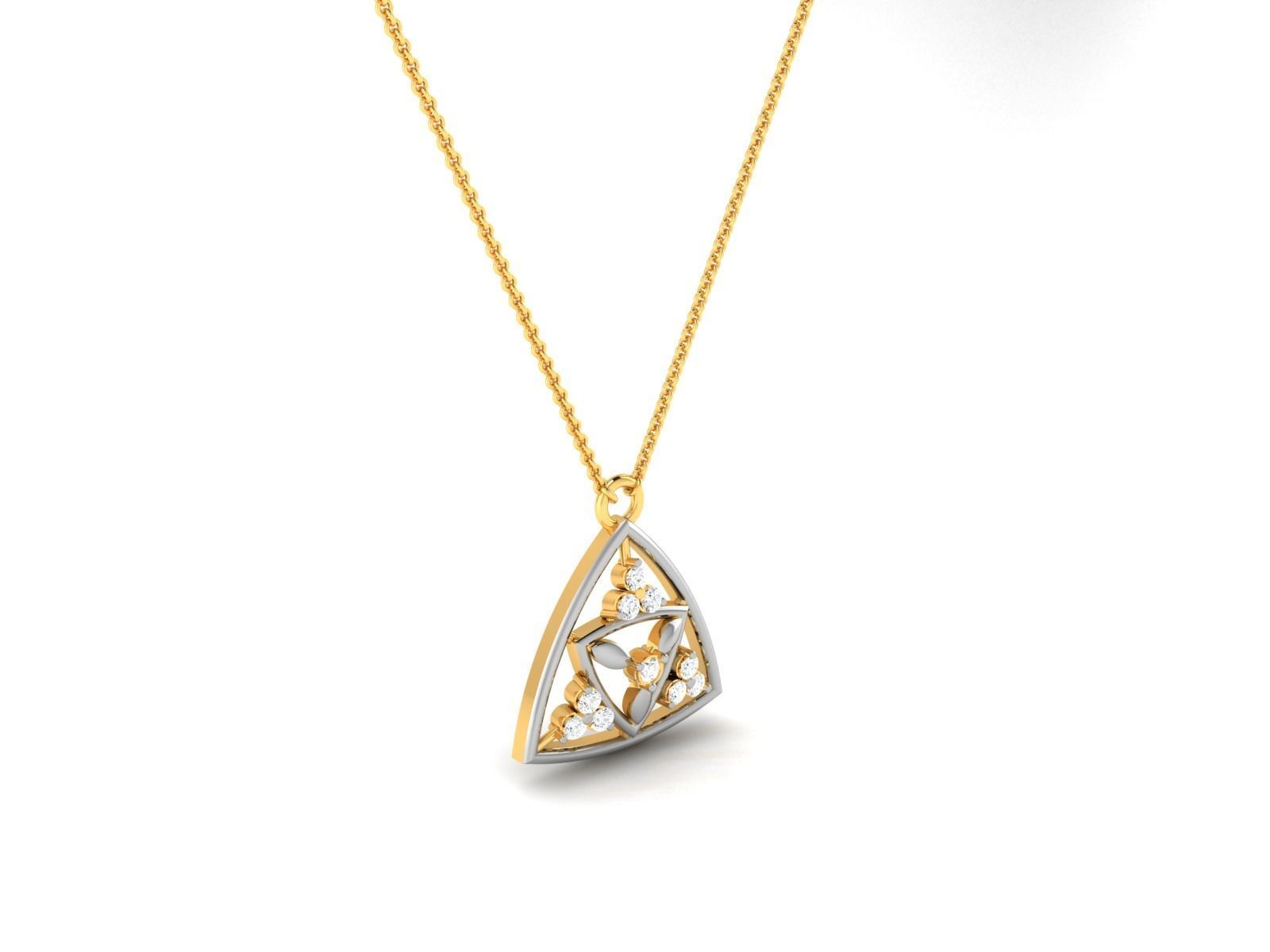 Woman Diamond Pendant 3D print model_1