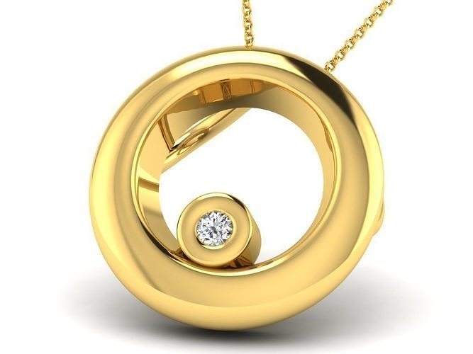 Woman Diamond Pendant 3D print model