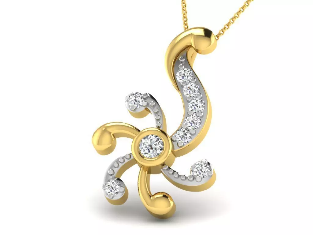 Woman Diamond Pendant 3D print model_0